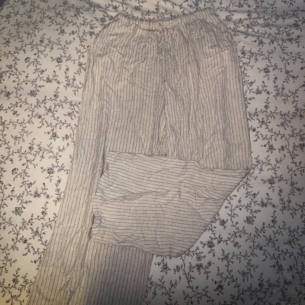 Linen blend flowy pants